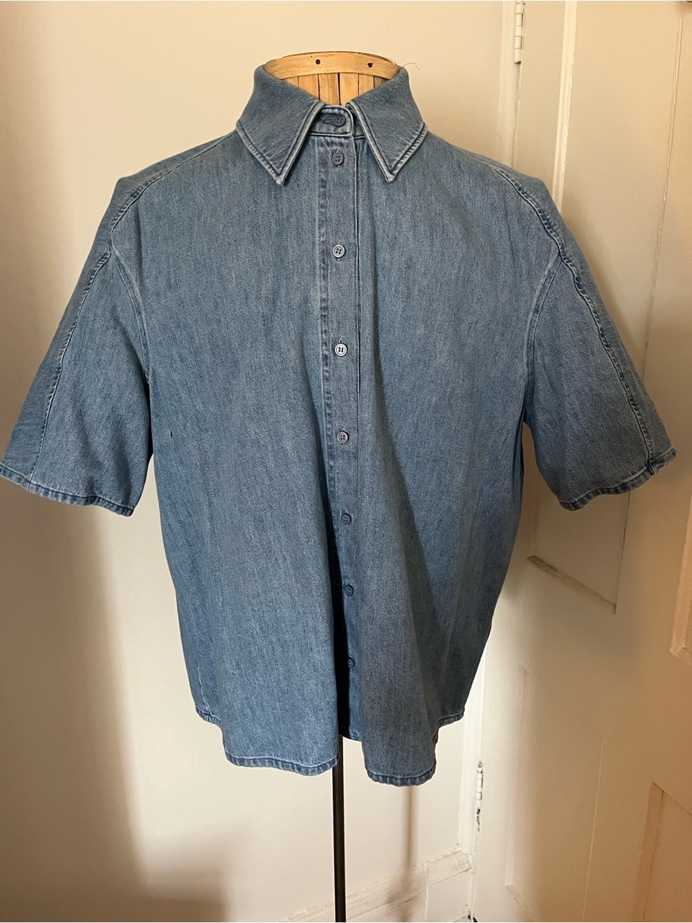 COS Classic Short-Sleeve Denim Shirt - Blue